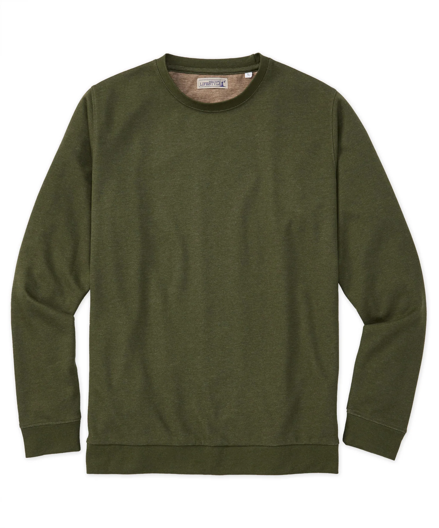 Westport Lifestyle Melange Interlock Pullover Crew - Image 4