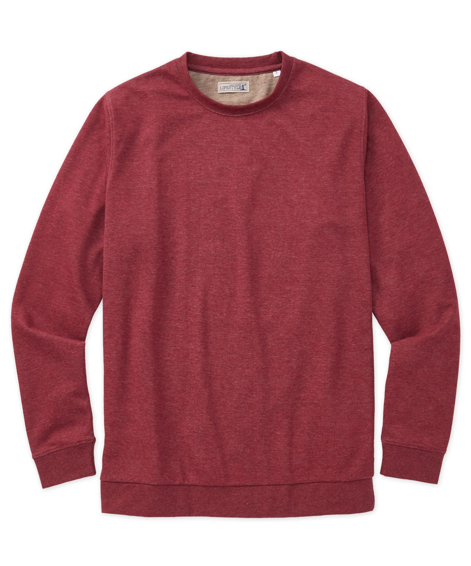 Westport Lifestyle Melange Interlock Pullover Crew - Image 5