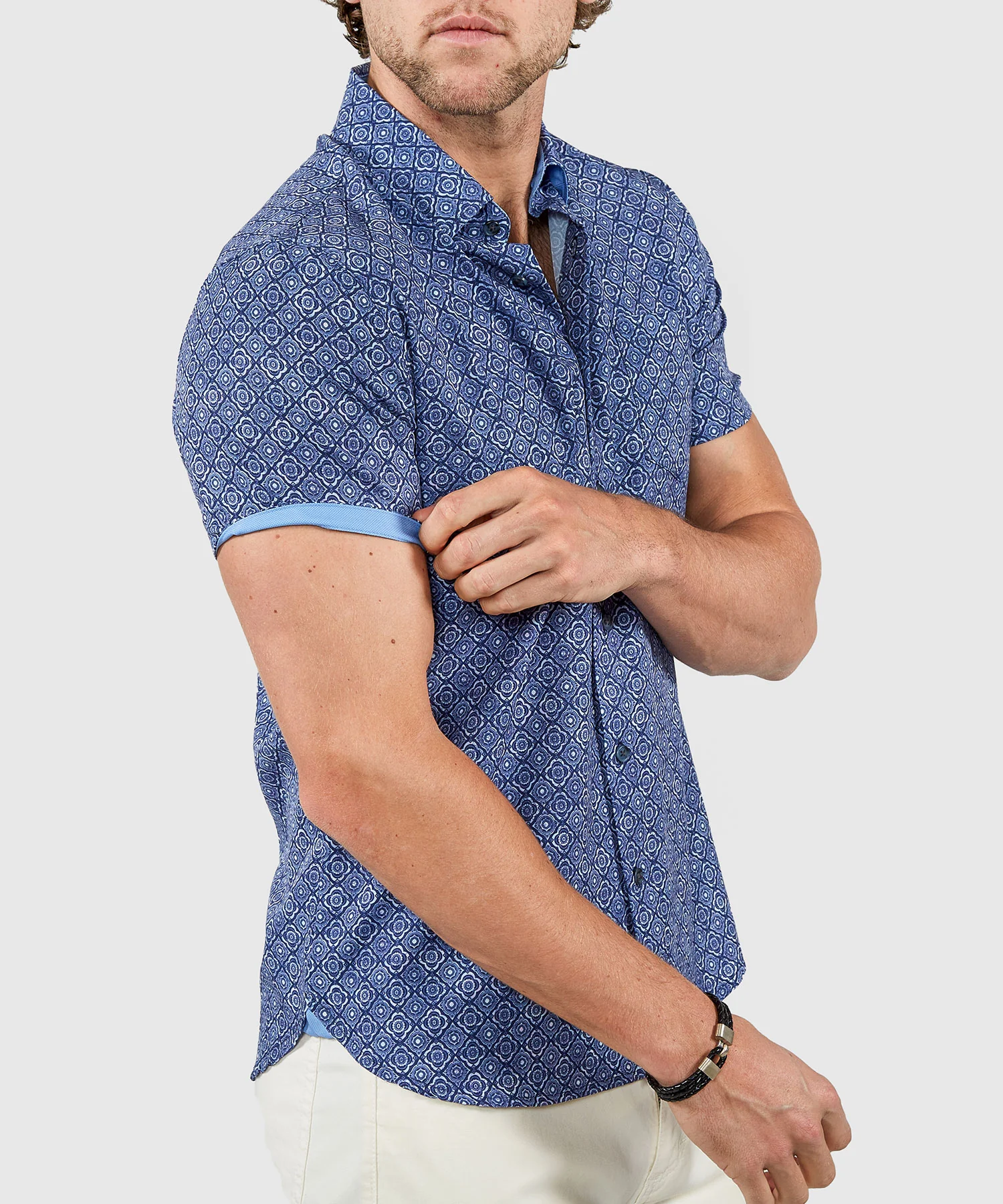 Westport Lifestyle Batik Foulard Print Short Sleeve Performance Sport Shirt - Image 3