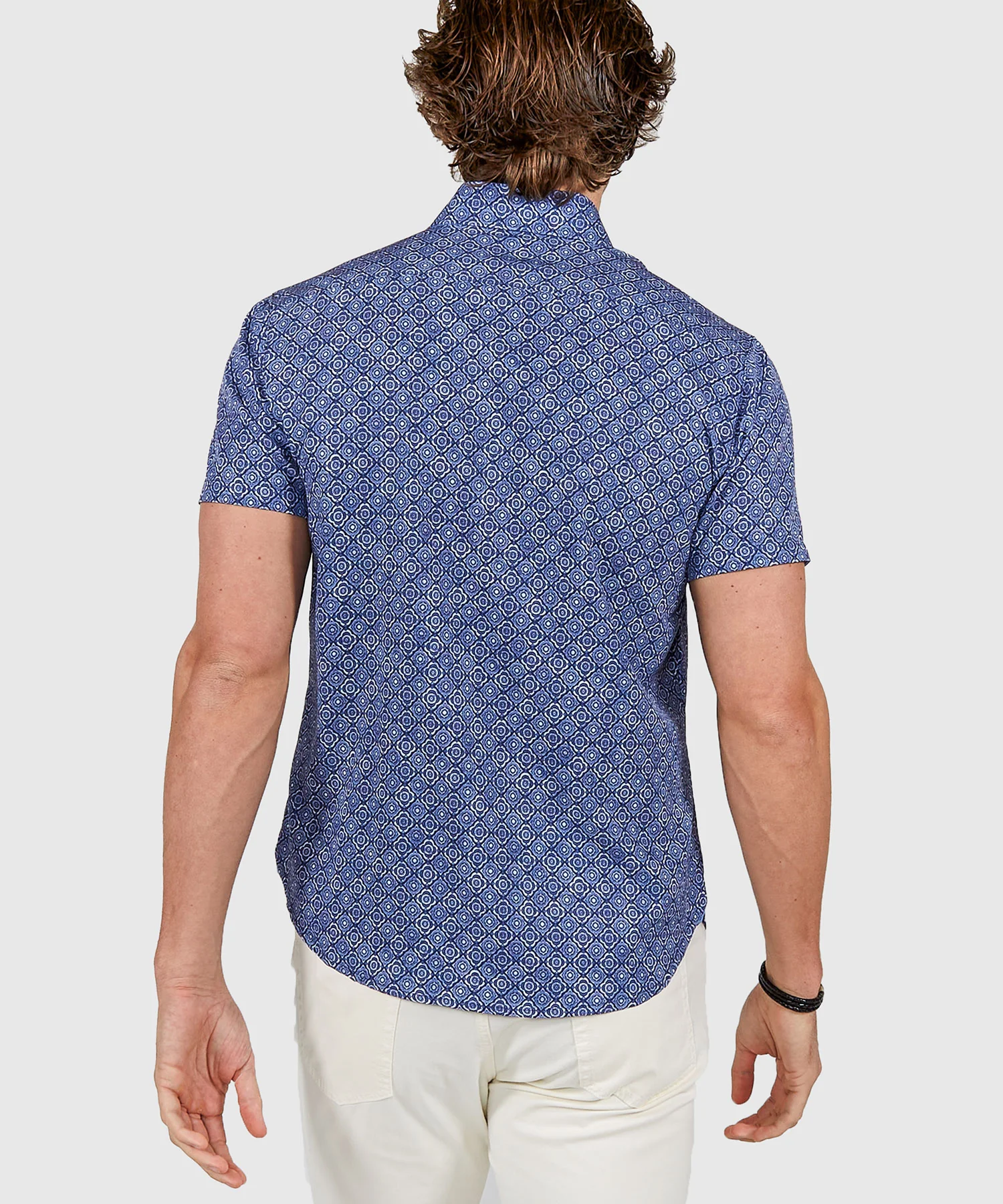 Westport Lifestyle Batik Foulard Print Short Sleeve Performance Sport Shirt - Image 5