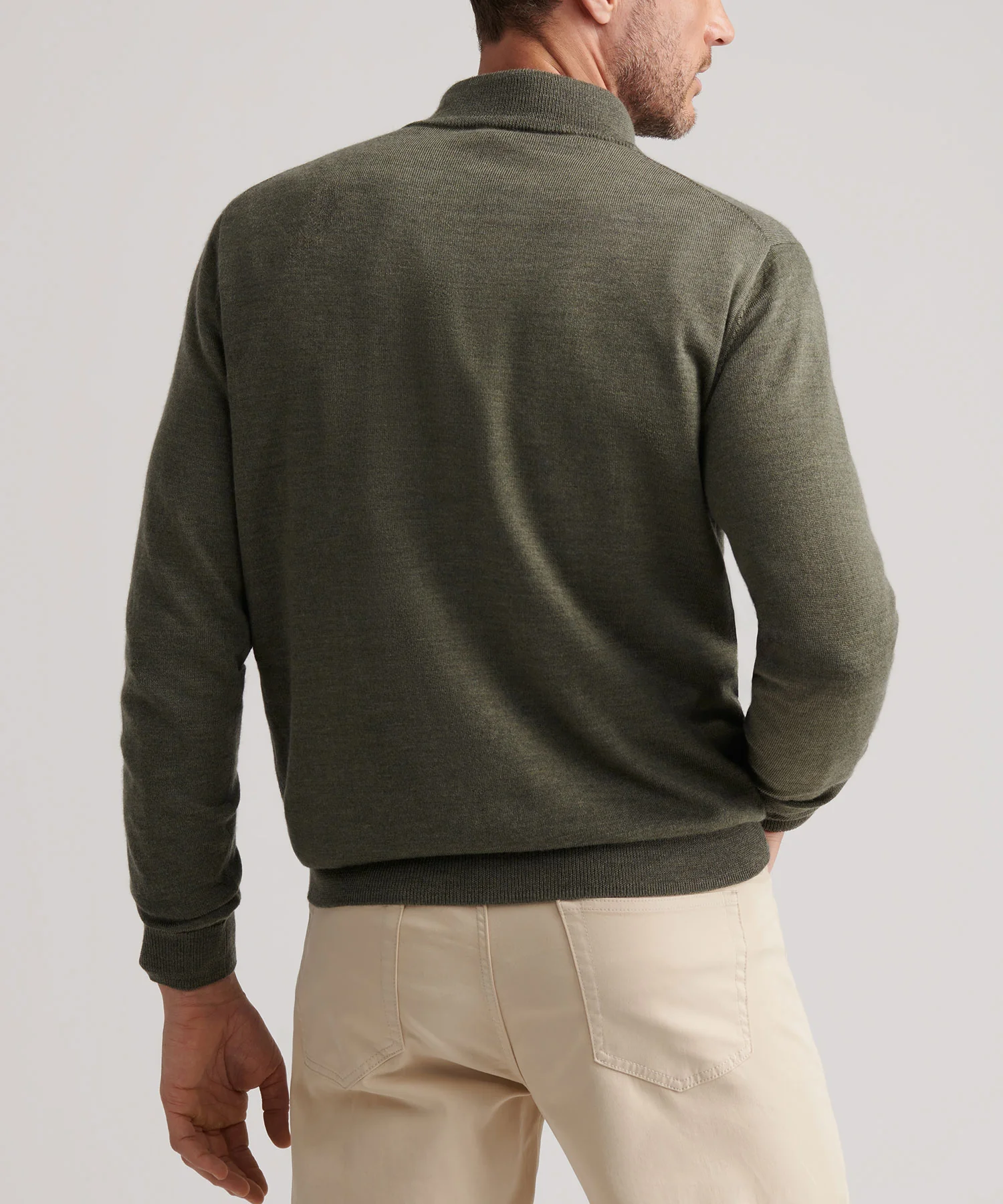 Peter Millar Long Sleeve Autumn Crest Suede Trim Quarter Zip Pullover - Image 5