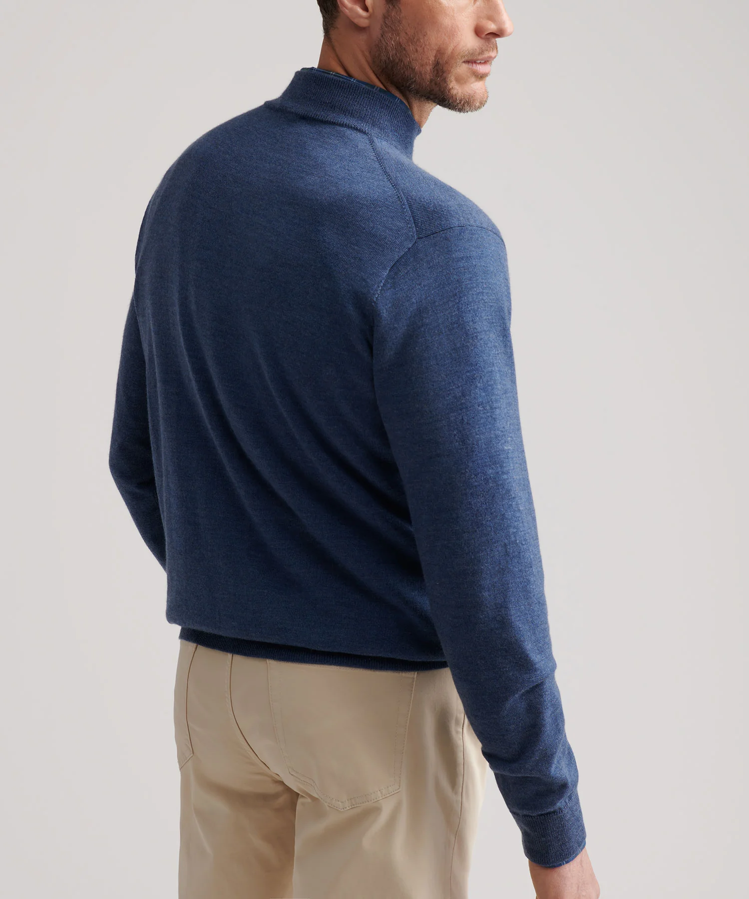 Peter Millar Long Sleeve Autumn Crest Suede Trim Quarter Zip Pullover - Image 9