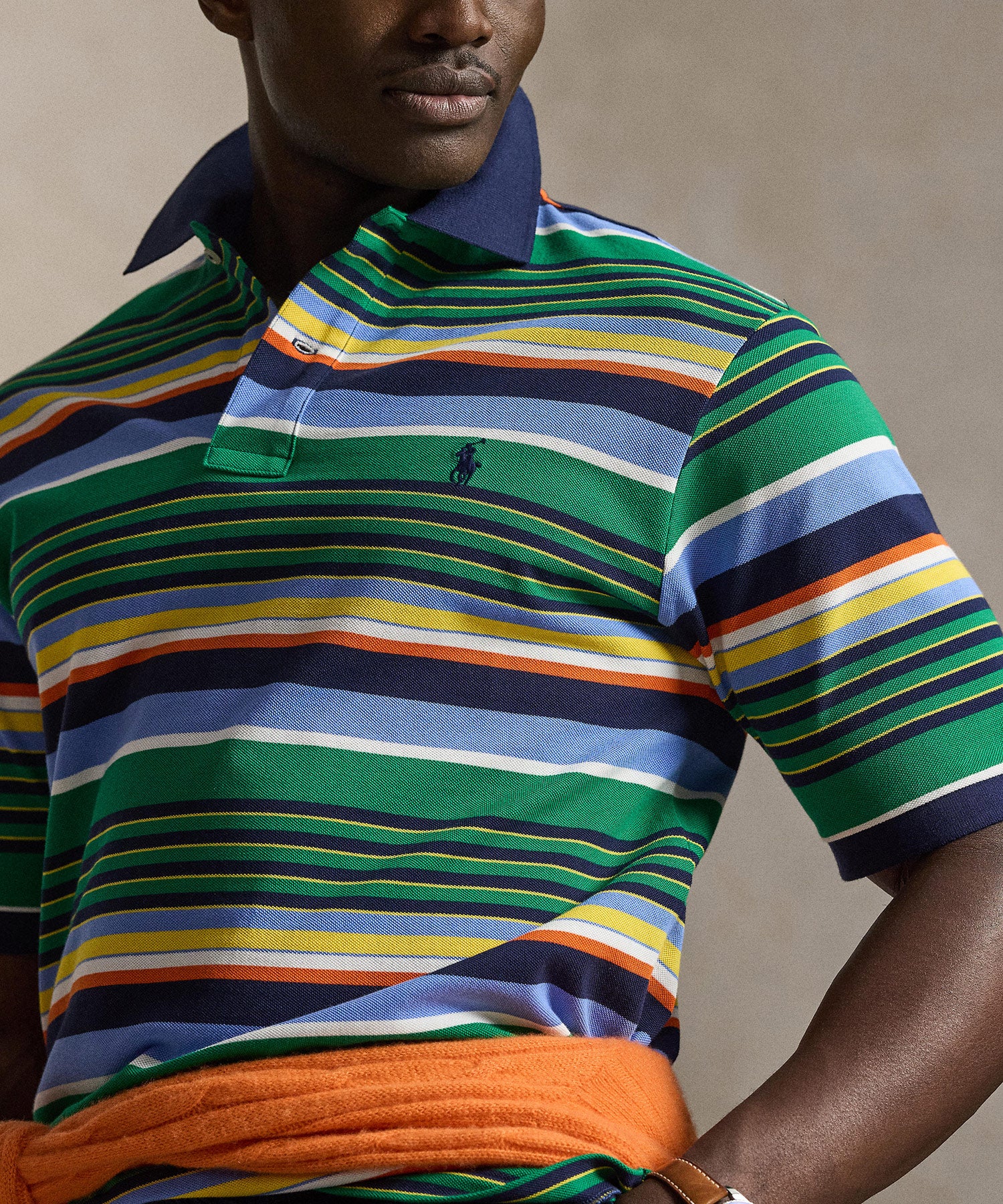 Polo Ralph Lauren Short Sleeve Animated Stripe Mesh Polo - Image 3